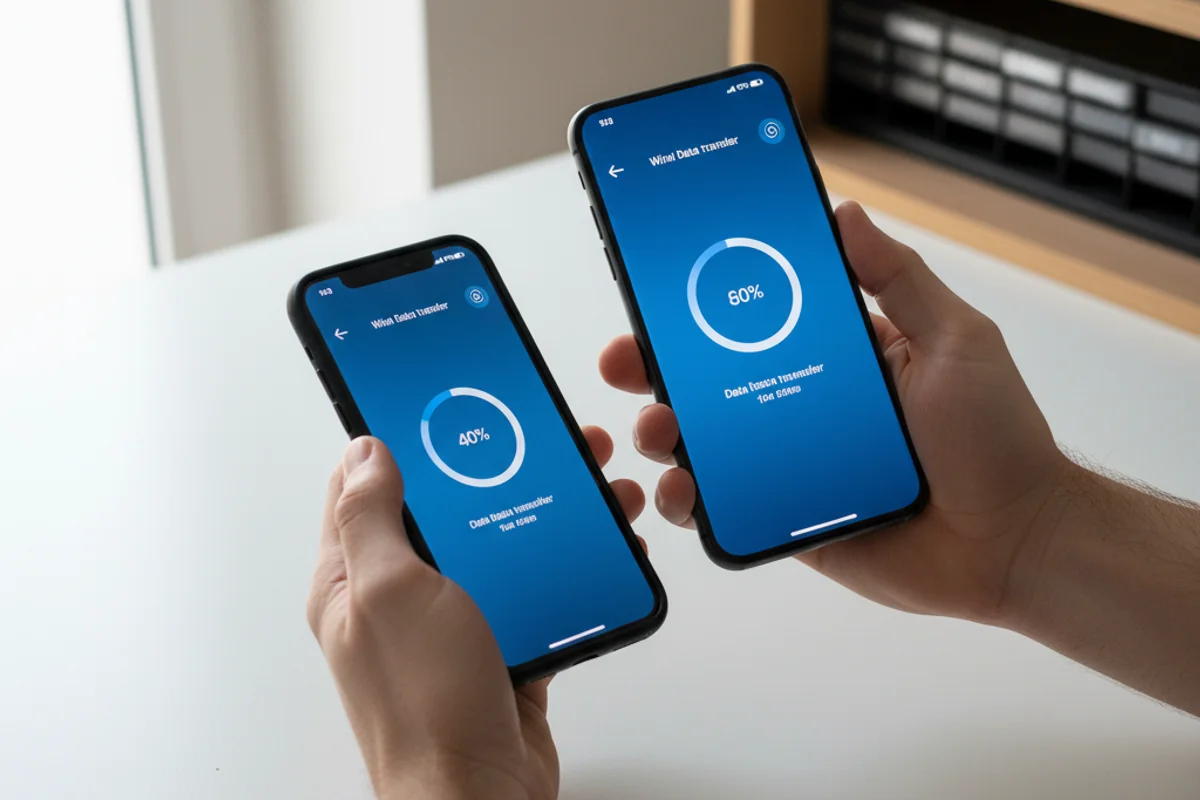 Transfert données ancien → nouveau iPhone pour clients de Eaux-Vives Geneve